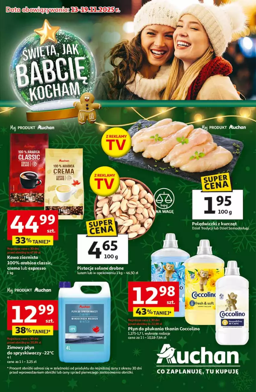 Gazetka promocyjna Auchan - Święta jak babcię kocham Hipermarket - ważna 13.11 do 19.11.2025 - strona 1 - produkty: BIC, Kawa, Kawa ziarnista, Pistacje