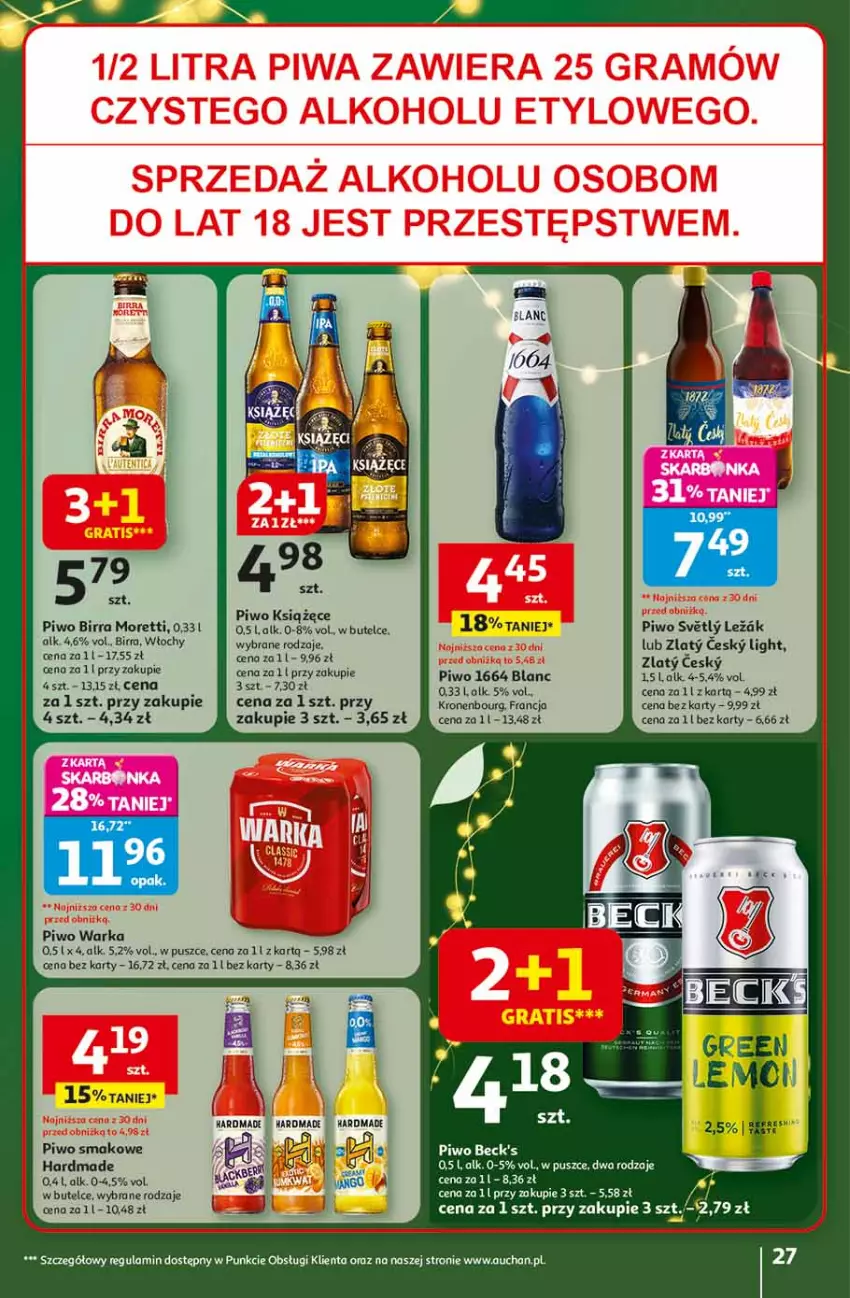 Gazetka promocyjna Auchan - Święta jak babcię kocham Hipermarket - ważna 13.11 do 19.11.2025 - strona 27 - produkty: Fa, Książęce, Piwo, Warka