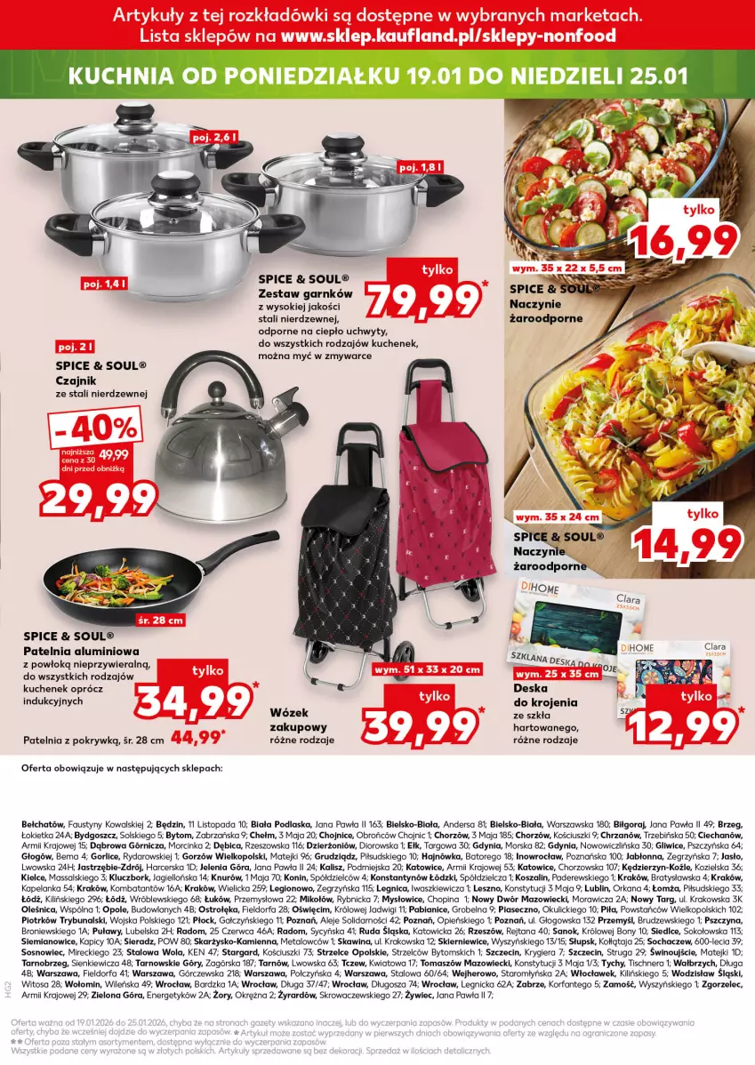 Gazetka promocyjna Kaufland - Kaufland - ważna 15.01 do 21.01.2026 - strona 19 - produkty: BIC, Chrzan, Czajnik, Dior, Fa, Inka, Kosz, Kuchnia, Naczynie żaroodporne, Orka, Patelnia, Por, Sok, Sos, Szal, Top, Uchwyty, Wino, Wózek