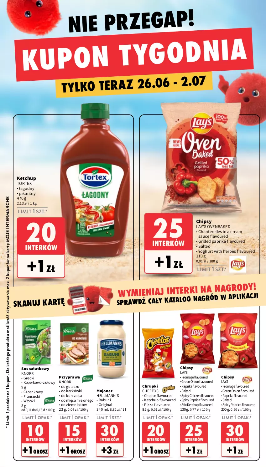 Gazetka promocyjna Intermarche - Gazetka promocyjna - ważna 26.06 do 02.07.2025 - strona 11 - produkty: Babuni, Cheetos, Chipsy, Chrupki, Gin, Grill, Ketchup, Knorr, Kurczak, Majonez, NBA, Pizza, Sałat, Sos, Tera