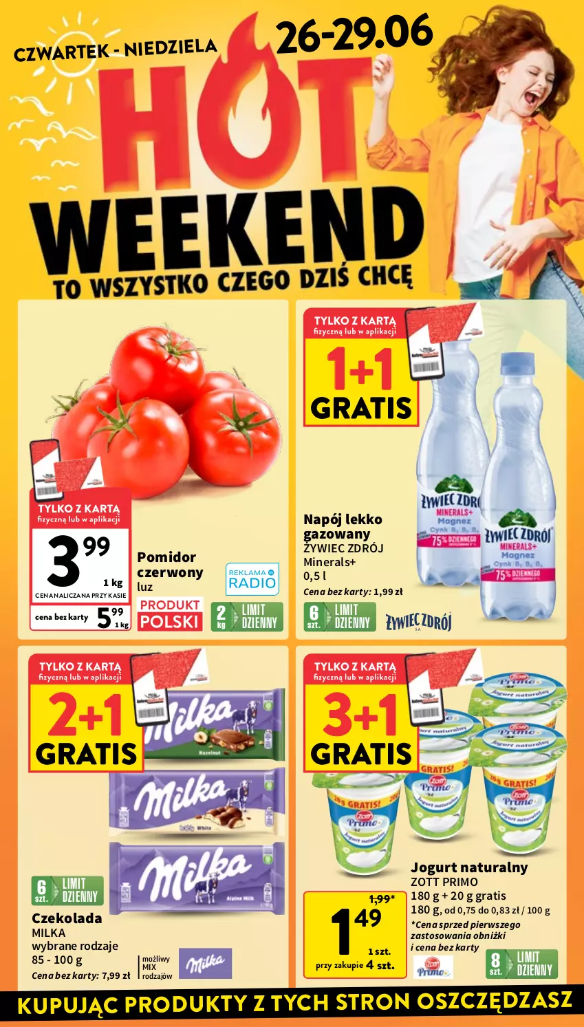 Gazetka promocyjna Intermarche - Gazetka promocyjna - ważna 26.06 do 02.07.2025 - strona 2 - produkty: Czekolada, Gra, Jogurt, Jogurt naturalny, Milka, Napój, Zott, Zott Primo