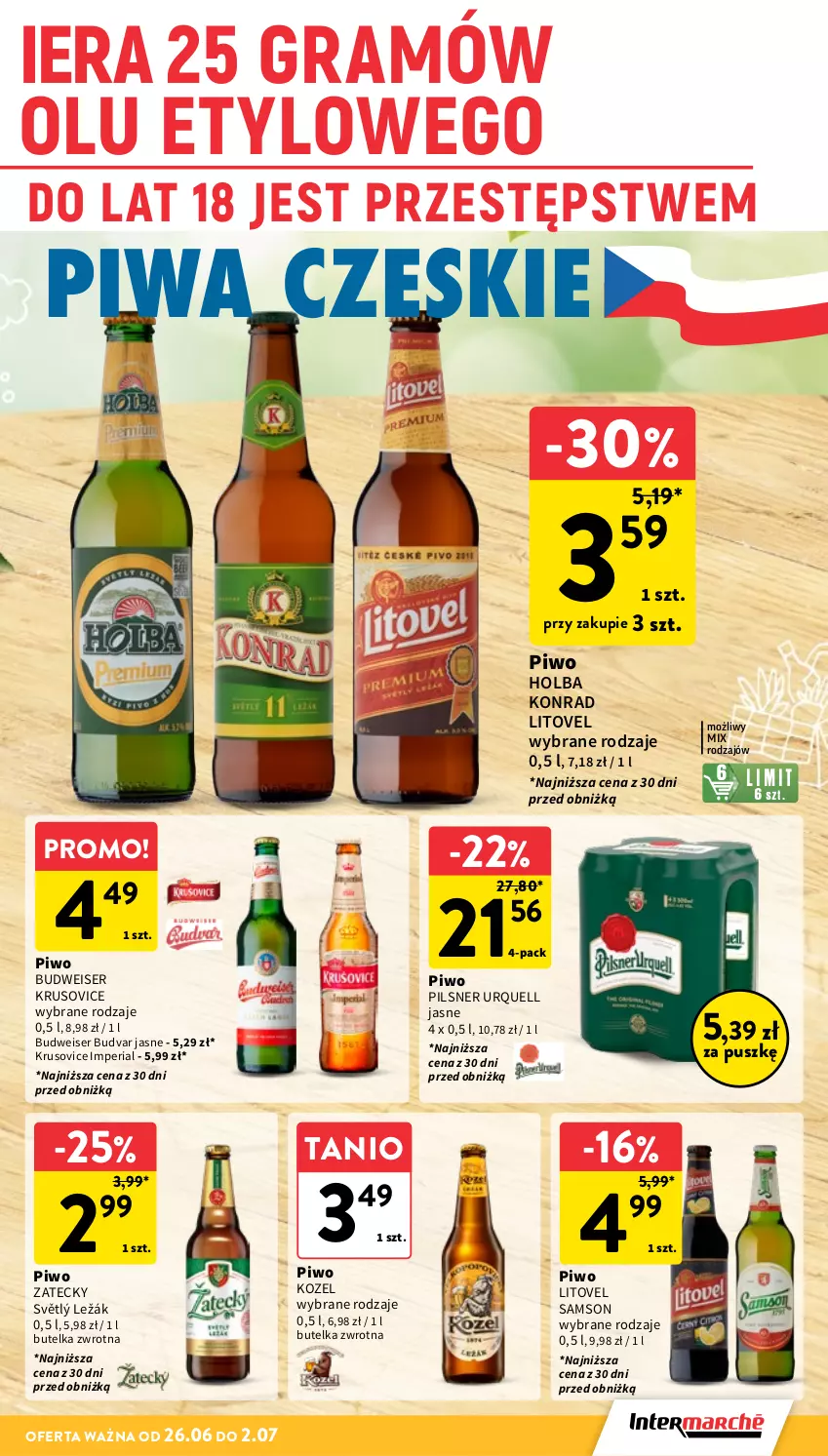 Gazetka promocyjna Intermarche - Gazetka promocyjna - ważna 26.06 do 02.07.2025 - strona 29 - produkty: Gra, Kozel, Pilsner Urquell, Piwa, Piwo, Ser