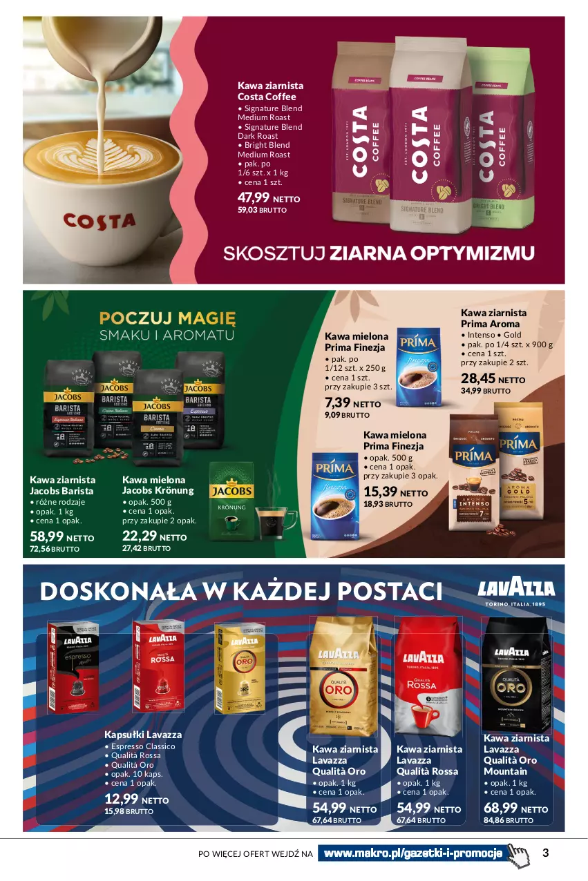 Gazetka promocyjna Makro - Świat aromatów - kawy, herbaty, słodkości - ważna 19.09 do 02.10.2023 - strona 3 - produkty: Jacobs, Jacobs Krönung, Kawa, Kawa mielona, Kawa ziarnista, Lavazza, Prima