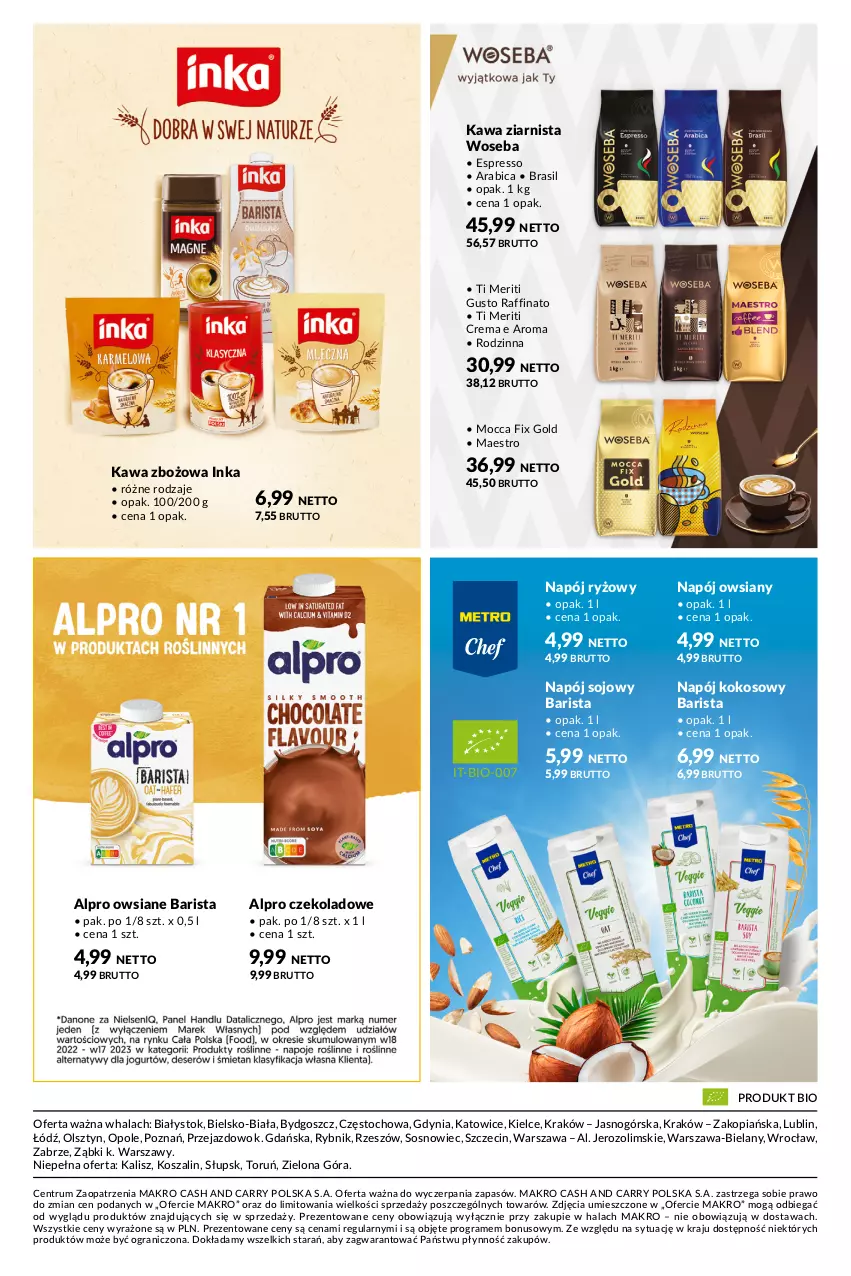 Gazetka promocyjna Makro - Świat aromatów - kawy, herbaty, słodkości - ważna 19.09 do 02.10.2023 - strona 9 - produkty: Alpro, BIC, Gra, Inka, Kawa, Kawa zbożowa, Kawa ziarnista, Kokos, Kosz, Mocca Fix Gold, Napój, Rum, Ryż, Sos, Szal, Woseba