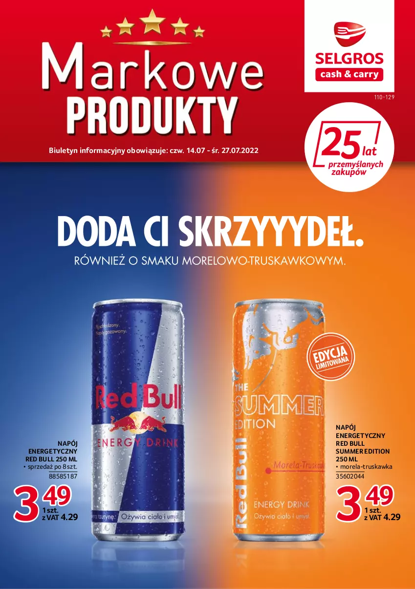 Gazetka promocyjna Selgros - Katalog Markowe Produkty - ważna 22.04 do 31.12.2022 - strona 1 - produkty: Morela, Napój, Napój energetyczny, Red Bull