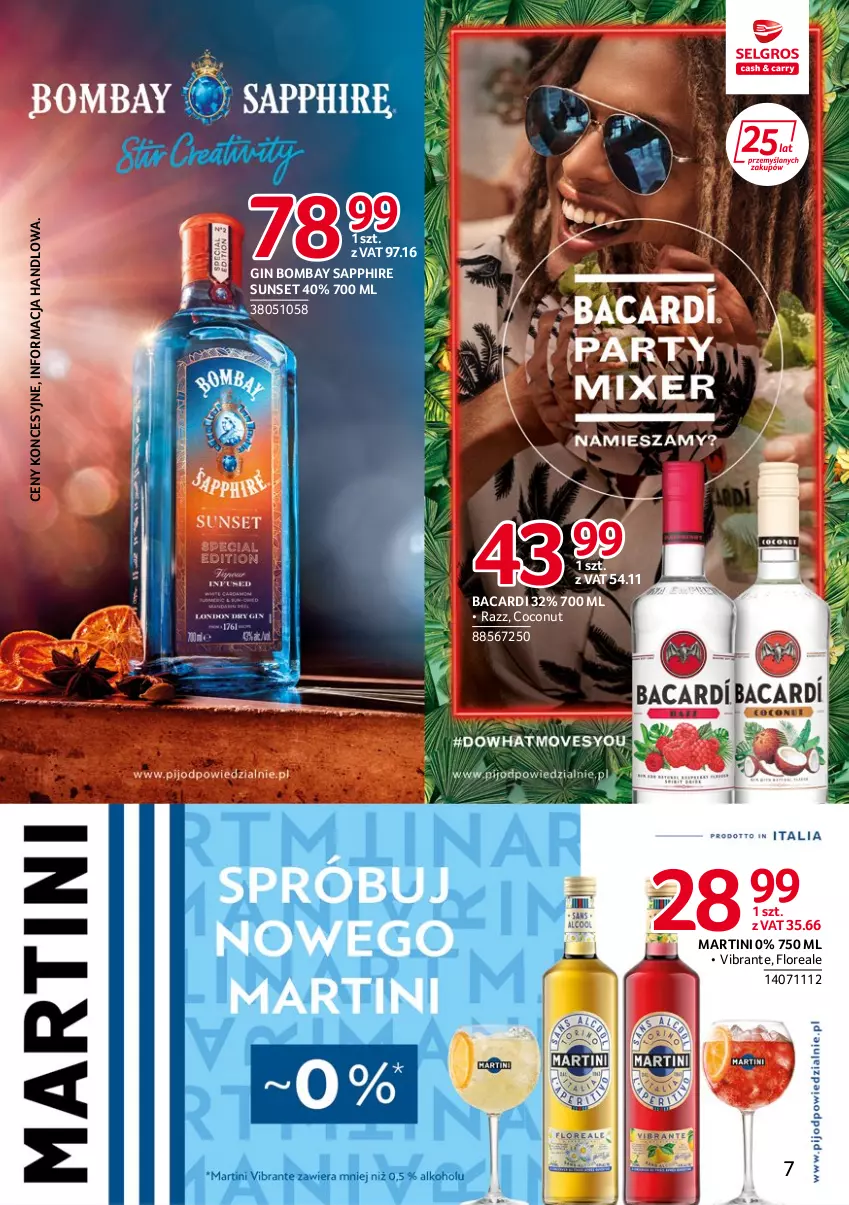 Gazetka promocyjna Selgros - Katalog Markowe Produkty - ważna 22.04 do 31.12.2022 - strona 7 - produkty: Bacardi, Gin, Martini