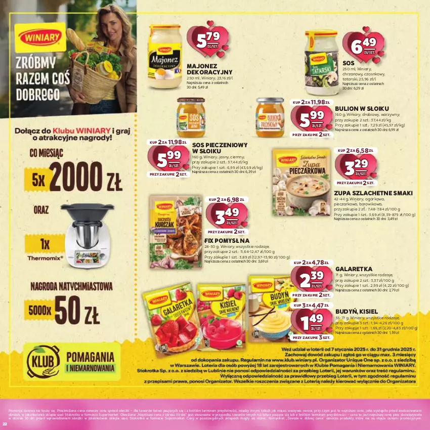 Gazetka promocyjna Stokrotka - Katalog Walentynkowy - ważna 06.02 do 19.02.2025 - strona 22 - produkty: Budyń, Bulion, Chrzan, Gala, Galaretka, Kisiel, Lion, Majonez, Mięso, Owoce, Piec, Sos, Sos pieczeniowy, Warzywa, Wiko, Winiary, Zupa