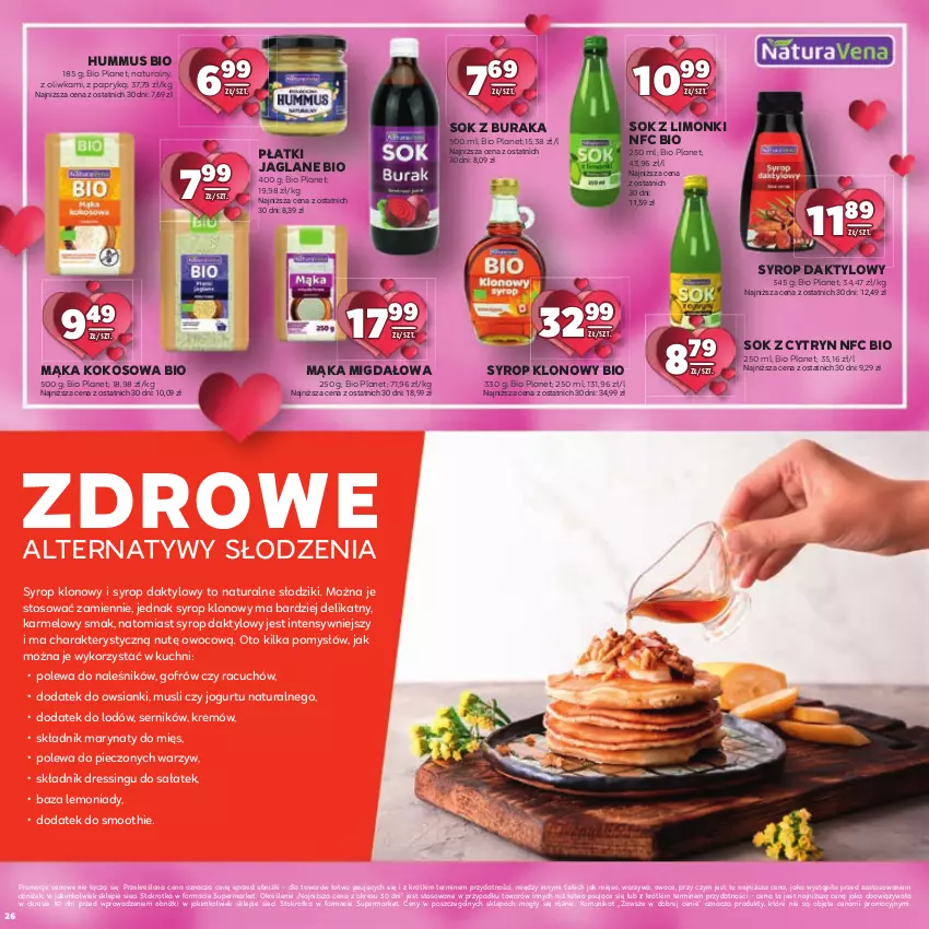 Gazetka promocyjna Stokrotka - Katalog Walentynkowy - ważna 06.02 do 19.02.2025 - strona 26 - produkty: Dres, Hummus, Jogurt, Kokos, Mąka, Mięso, Mus, Owoce, Piec, Sałat, Ser, Smoothie, Sok, Syrop, Warzywa