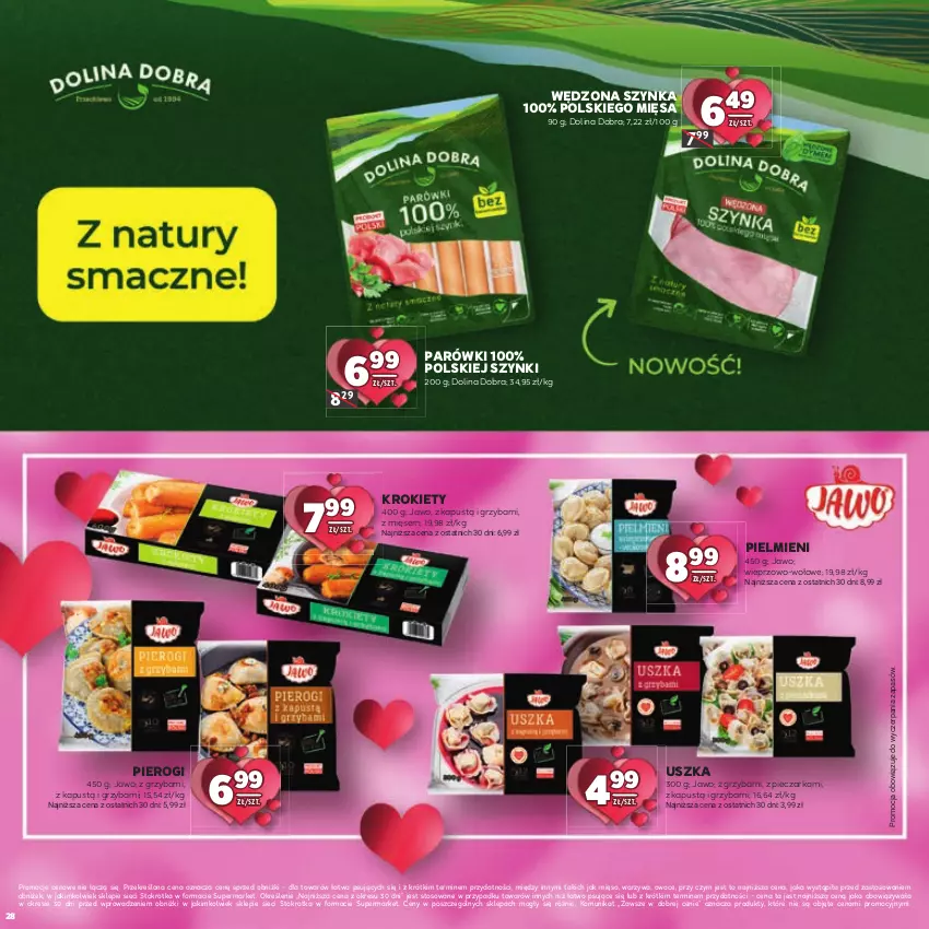 Gazetka promocyjna Stokrotka - Katalog Walentynkowy - ważna 06.02 do 19.02.2025 - strona 28 - produkty: Kapustą, Krokiety, Mięso, Owoce, Parówki, Piec, Pieczarka, Pierogi, Szynka, Warzywa