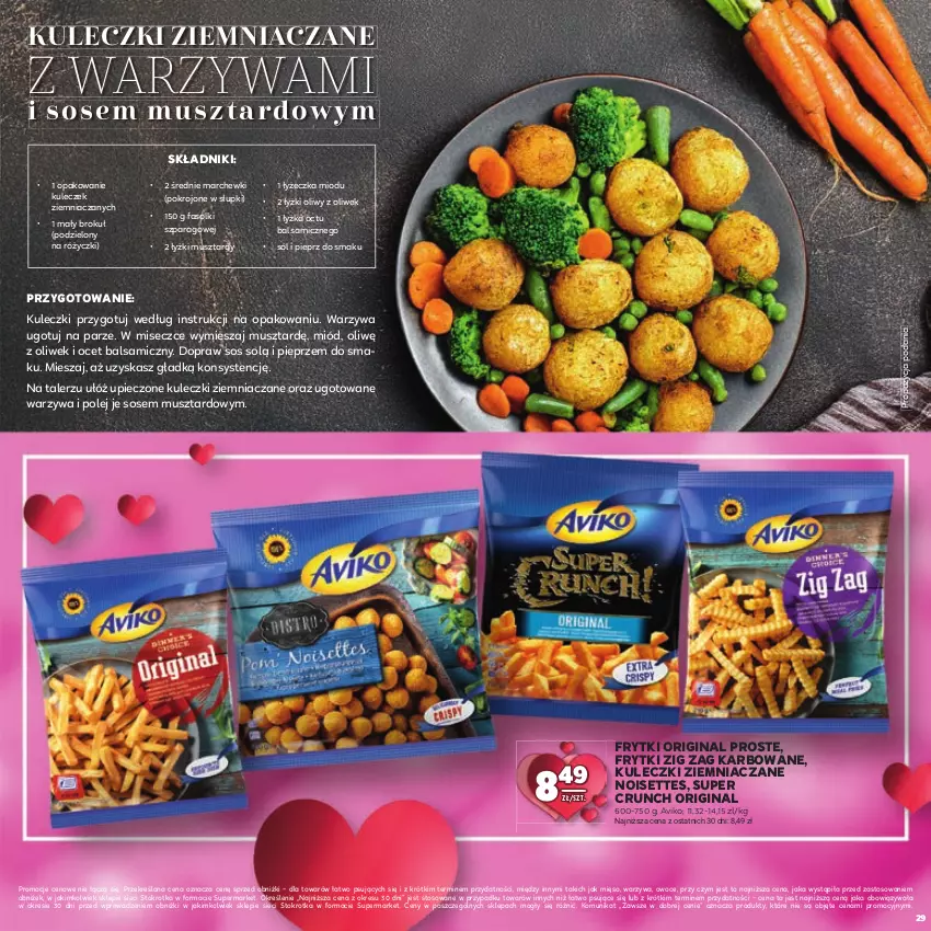 Gazetka promocyjna Stokrotka - Katalog Walentynkowy - ważna 06.02 do 19.02.2025 - strona 29 - produkty: Fa, Frytki, Gin, Mięso, Miód, Mus, Ocet, Ocet balsamiczny, Olej, Owoce, Piec, Pieprz, Sól, Sos, Talerz, Warzywa