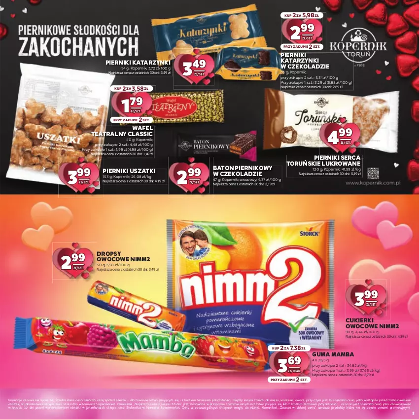 Gazetka promocyjna Stokrotka - Katalog Walentynkowy - ważna 06.02 do 19.02.2025 - strona 3 - produkty: Baton, Cukier, Cukierki, Mamba, Mięso, Nimm2, Owoce, Piernik, Ser, Warzywa