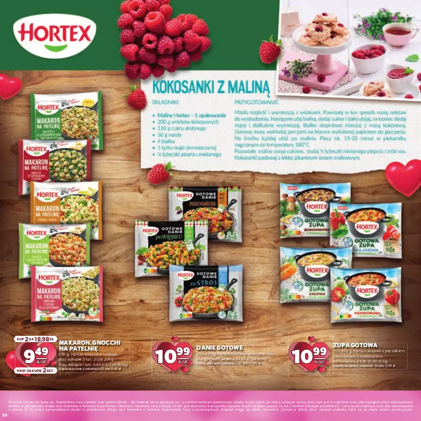 Gazetka promocyjna Stokrotka - Katalog Walentynkowy - ważna 06.02 do 19.02.2025 - strona 30 - produkty: Danie gotowe, Gnocchi, Gyros, Hortex, Krupnik, Makaron, Mięso, Owoce, Warzywa, Wiko, Zupa