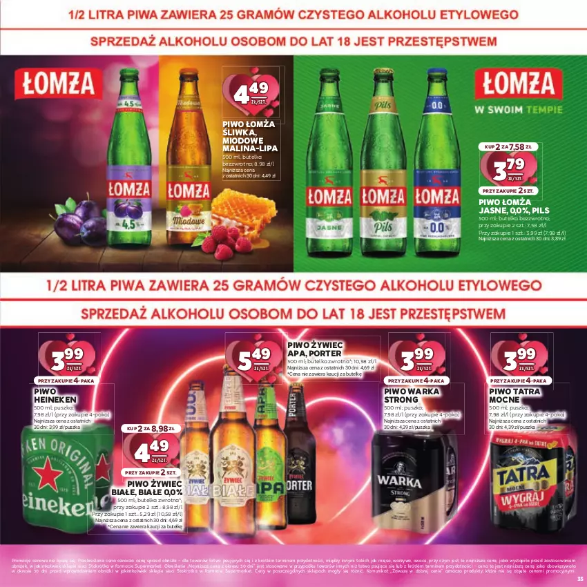 Gazetka promocyjna Stokrotka - Katalog Walentynkowy - ważna 06.02 do 19.02.2025 - strona 35 - produkty: Heineken, Mięso, Owoce, Piwo, Por, Tatra, Warka, Warzywa