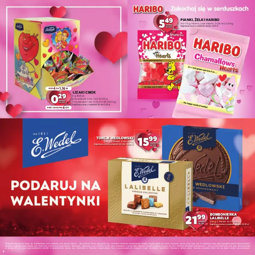 Gazetka promocyjna Stokrotka - Katalog Walentynkowy - ważna 06.02 do 19.02.2025 - strona 4 - produkty: Bell, Haribo, Lizaki, Mięso, Owoce, Warzywa