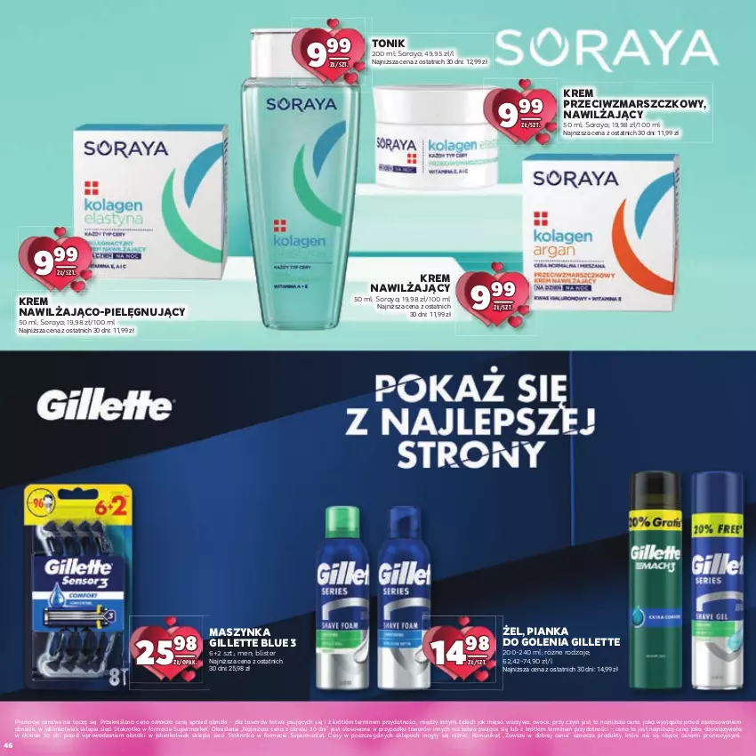 Gazetka promocyjna Stokrotka - Katalog Walentynkowy - ważna 06.02 do 19.02.2025 - strona 46 - produkty: Gillette, Krem nawilżający, Krem przeciwzmarszczkowy, Mars, Maszynka, Mięso, Owoce, Pianka do golenia, Szynka, Tonik, Warzywa