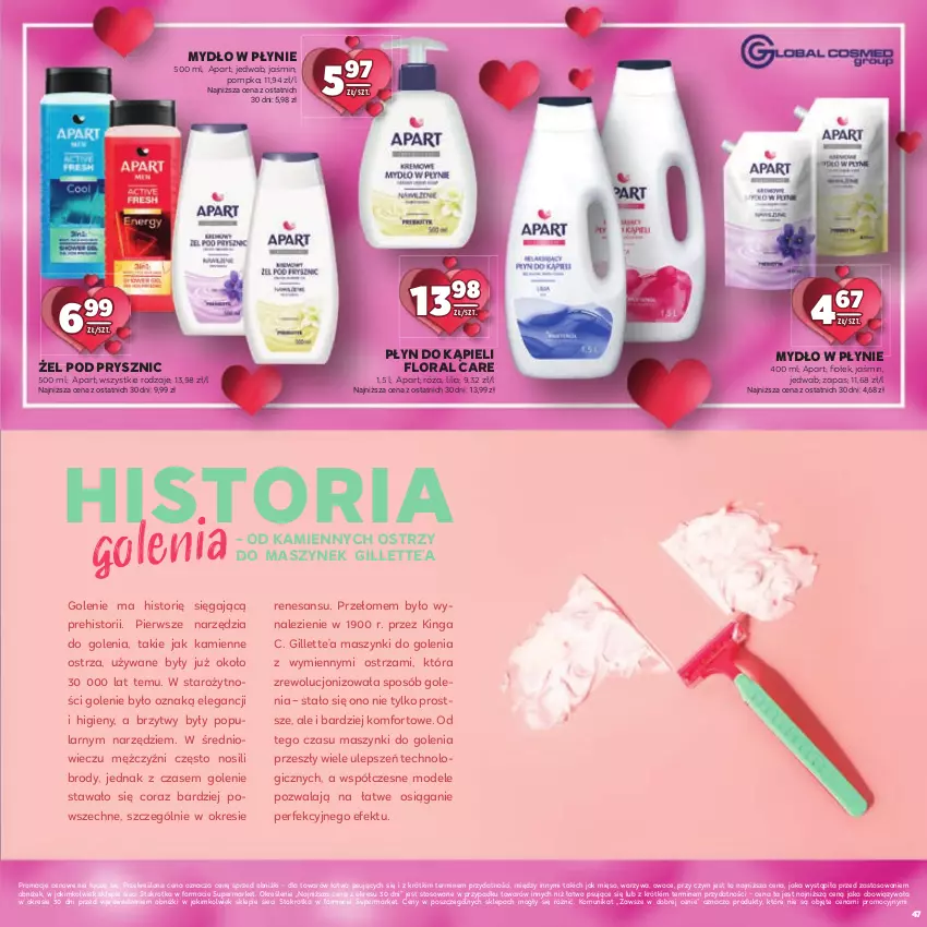 Gazetka promocyjna Stokrotka - Katalog Walentynkowy - ważna 06.02 do 19.02.2025 - strona 47 - produkty: Flora, Gillette, Mięso, Mydło, Mydło w płynie, Owoce, Płyn do kąpieli, Pompka, Róża, Warzywa