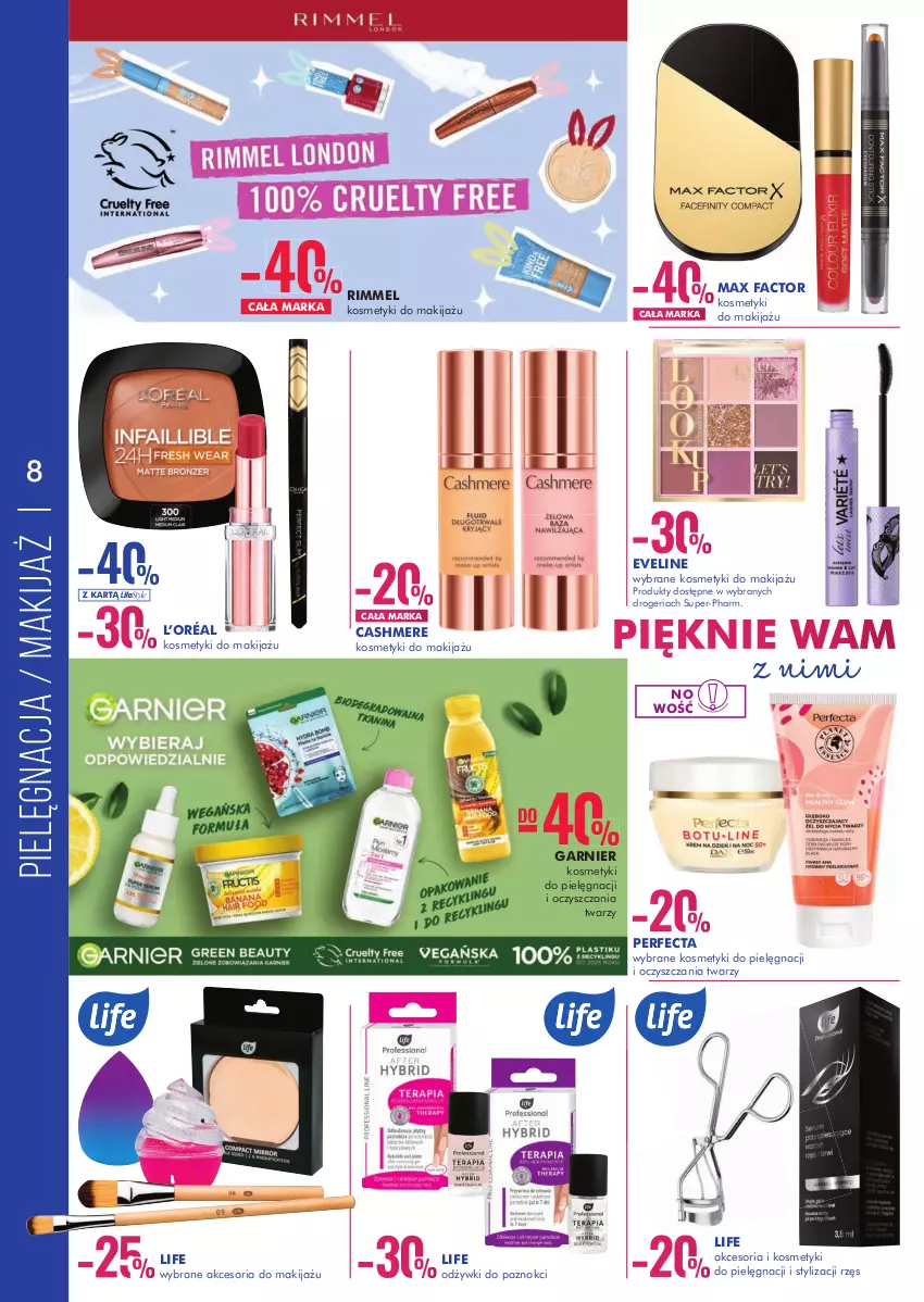 Gazetka promocyjna Super Pharm - Gazetka - ważna 31.10 do 17.11.2022 - strona 8 - produkty: Eveline, Fa, Garnier, L’Oréal, Makijaż, Max Factor, Perfecta