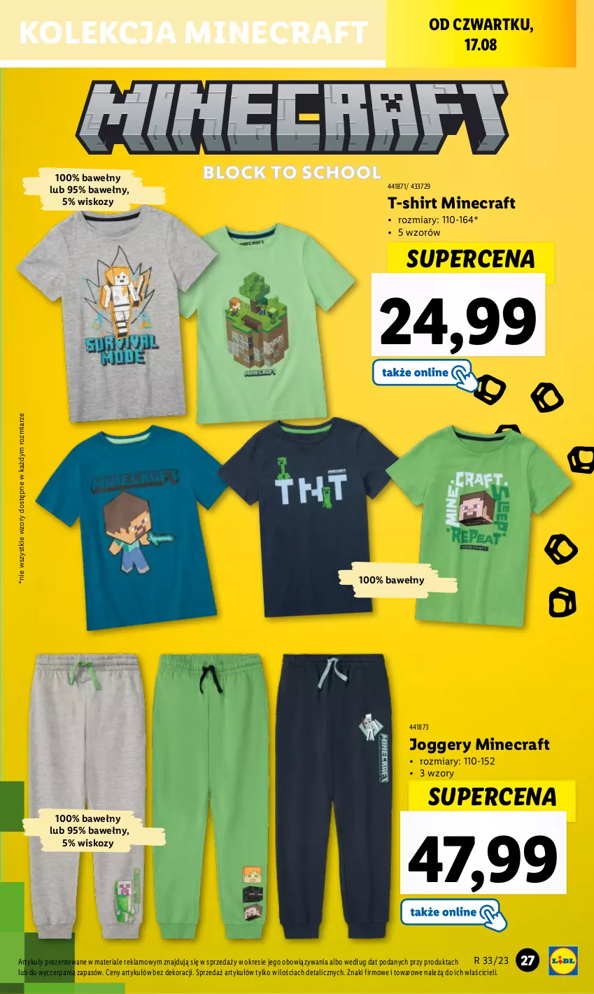Gazetka promocyjna Lidl - GAZETKA - ważna 14.08 do 19.08.2023 - strona 29 - produkty: Minecraft, T-shirt