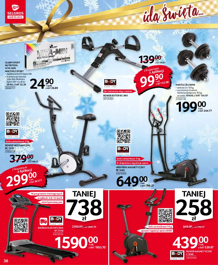 Gazetka promocyjna Selgros - Oferta przemysłowa - ważna 25.11 do 01.12.2021 - strona 36 - produkty: Bieżnia, Gra, Orbit, Orbitrek, Por, Rower, Sport, Top, Vita-Min