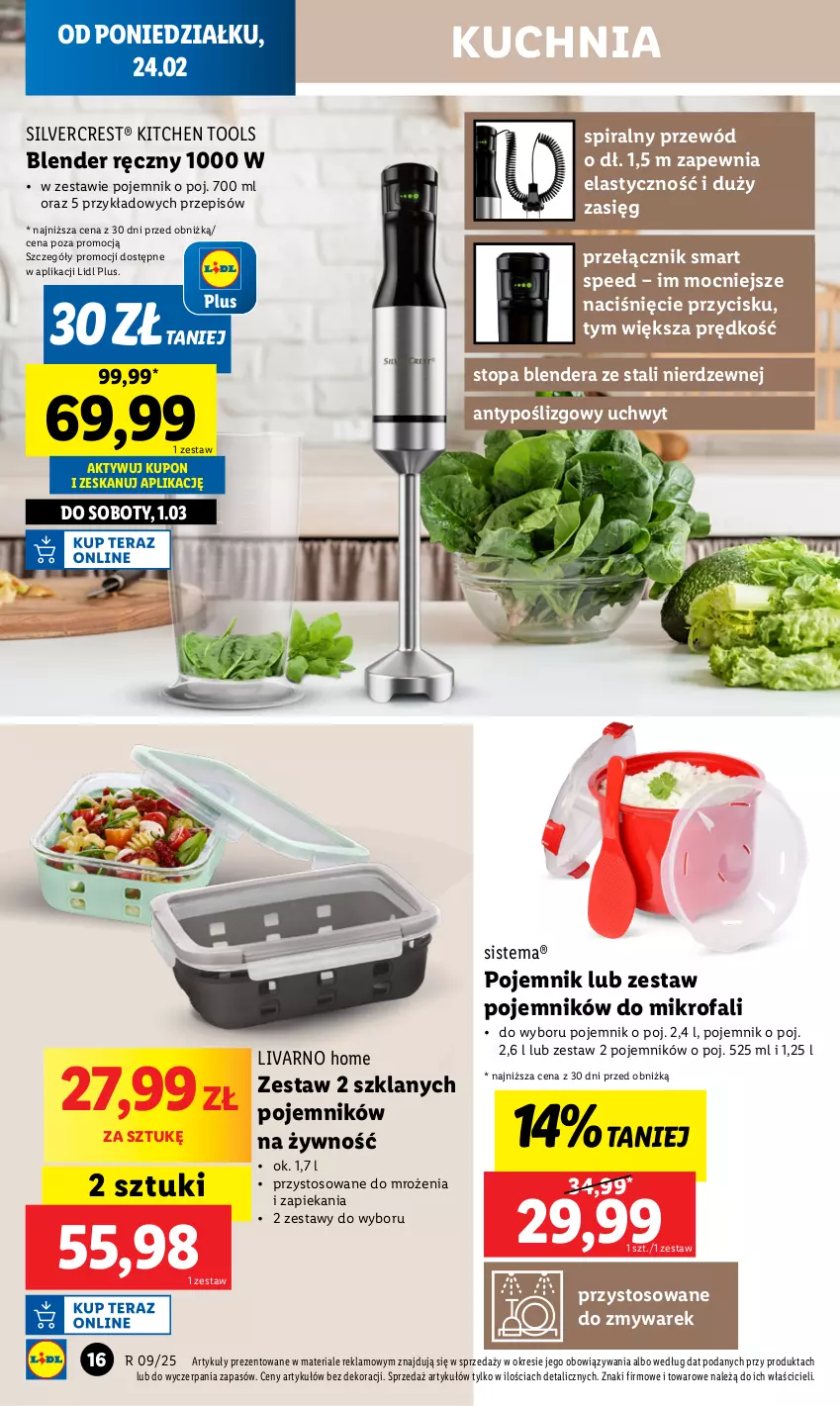 Gazetka promocyjna Lidl - GAZETKA - ważna 24.02 do 01.03.2025 - strona 18 - produkty: Blender, Blender ręczny, Fa, Ivar, Kuchnia, Pojemnik, Przewód, Silvercrest, Top