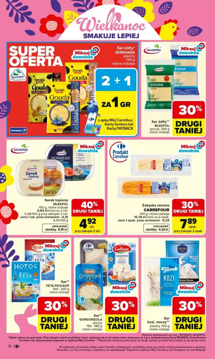 Gazetka promocyjna Carrefour - Gazetka Carrefour, Market od poniedziałku! - ważna 16.03 do 21.03.2026 - strona 18 - produkty: Fa, Feta, Por, Ser, Ser kozi, Serek, Top