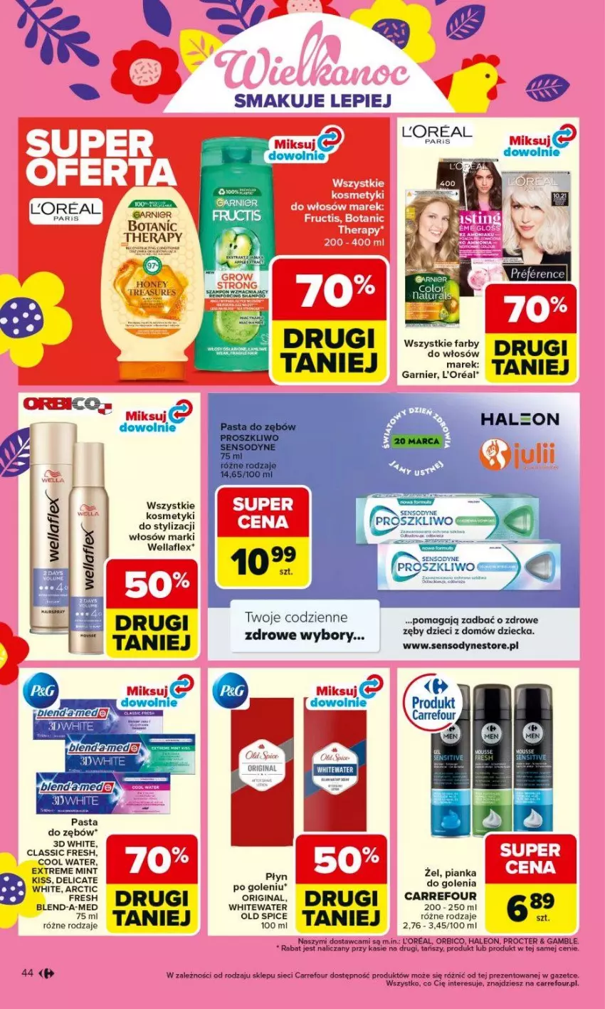 Gazetka promocyjna Carrefour - Gazetka Carrefour, Market od poniedziałku! - ważna 16.03 do 21.03.2026 - strona 46 - produkty: BIC, Dzieci, Fa, Gala, Garnier, Gin, Leon, Sensodyne, Wella, Wellaflex