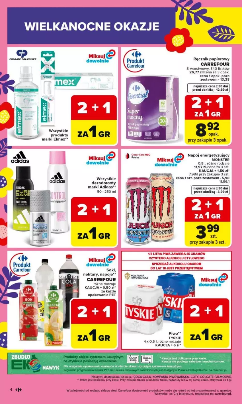 Gazetka promocyjna Carrefour - Gazetka Carrefour, Market od poniedziałku! - ważna 16.03 do 21.03.2026 - strona 6 - produkty: Adidas, Coca-Cola, Colgate, Dezodorant, Elmex, Fa, LG, Napój, Napoje, Nektar, Palmolive, Papier, Piwa, Piwo, Ręcznik, Sok, Tyskie