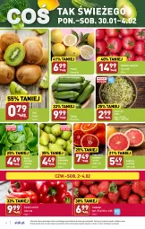 Gazetka promocyjna Aldi - Pełny katalog - Gazetka - ważna od 04.02 do 04.02.2023 - strona 4 - produkty: Sok, Sałata masłowa, Papryka czerwona, Papryka, Truskawki, Kiwi, Pomarańcze, Sałat, Pomelo, Kiełki, Masło, Pomidory, Grejpfrut