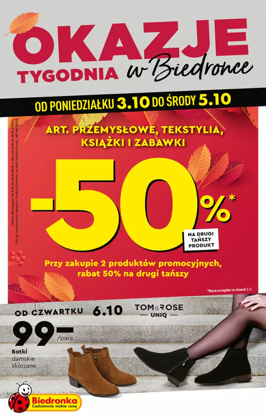 Gazetka promocyjna Biedronka - ważna 03.10 do 05.10.2022 - strona 1 - produkty: Botki