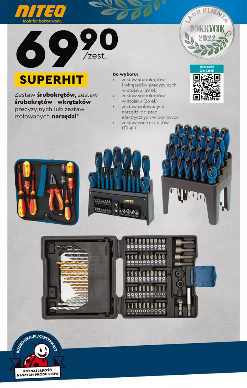 Gazetka promocyjna Biedronka - ważna 03.10 do 05.10.2022 - strona 24 - produkty: Stojak, Wkręt, Zestaw wierteł