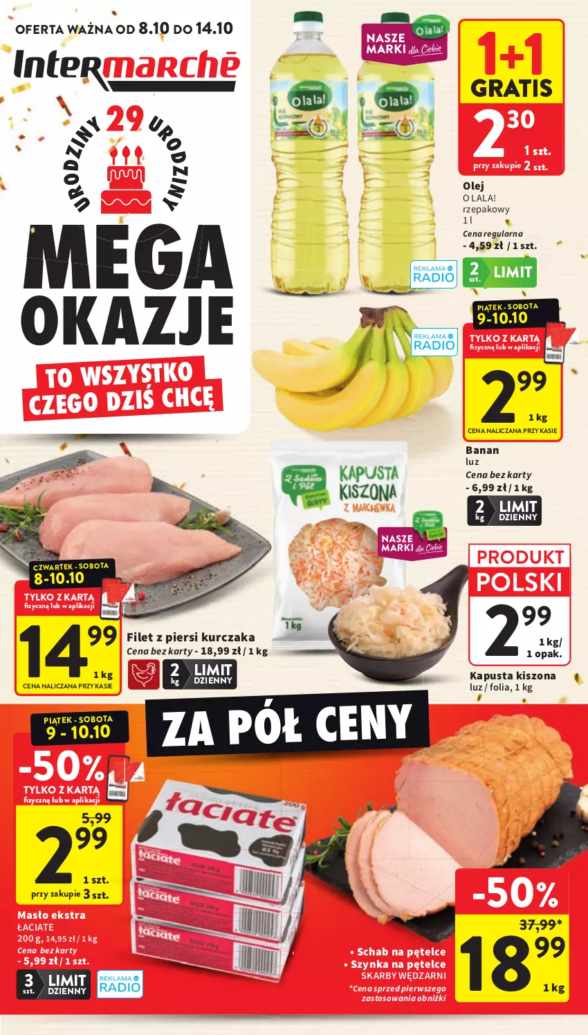 Gazetka promocyjna Intermarche - Gazetka promocyjna - ważna 08.10 do 14.10.2026 - strona 1 - produkty: Filet z piersi kurczaka, Gra, Kurczak, Masło, Olej, Szynka