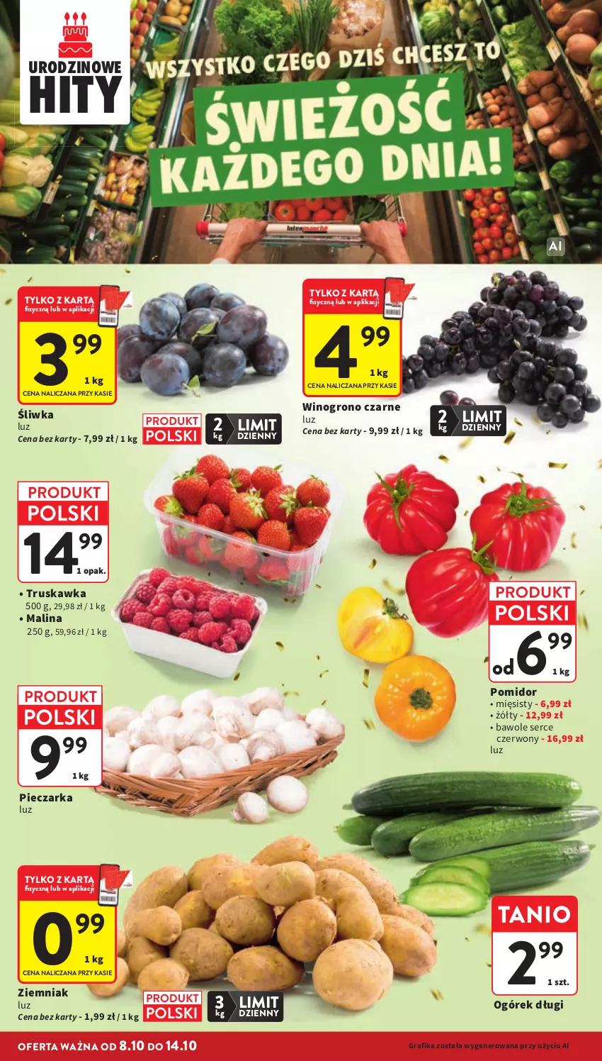 Gazetka promocyjna Intermarche - Gazetka promocyjna - ważna 08.10 do 14.10.2026 - strona 12 - produkty: Gra, Grafika, Ogórek, Piec, Pieczarka, Ser, Wino