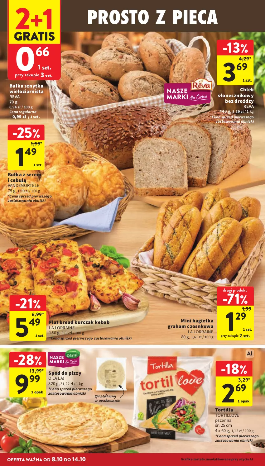 Gazetka promocyjna Intermarche - Gazetka promocyjna - ważna 08.10 do 14.10.2026 - strona 18 - produkty: Bagietka, Bułka, Chleb, Gra, Grafika, Kebab, Kurczak, Piec, Ser, Spód do pizzy, Tortilla