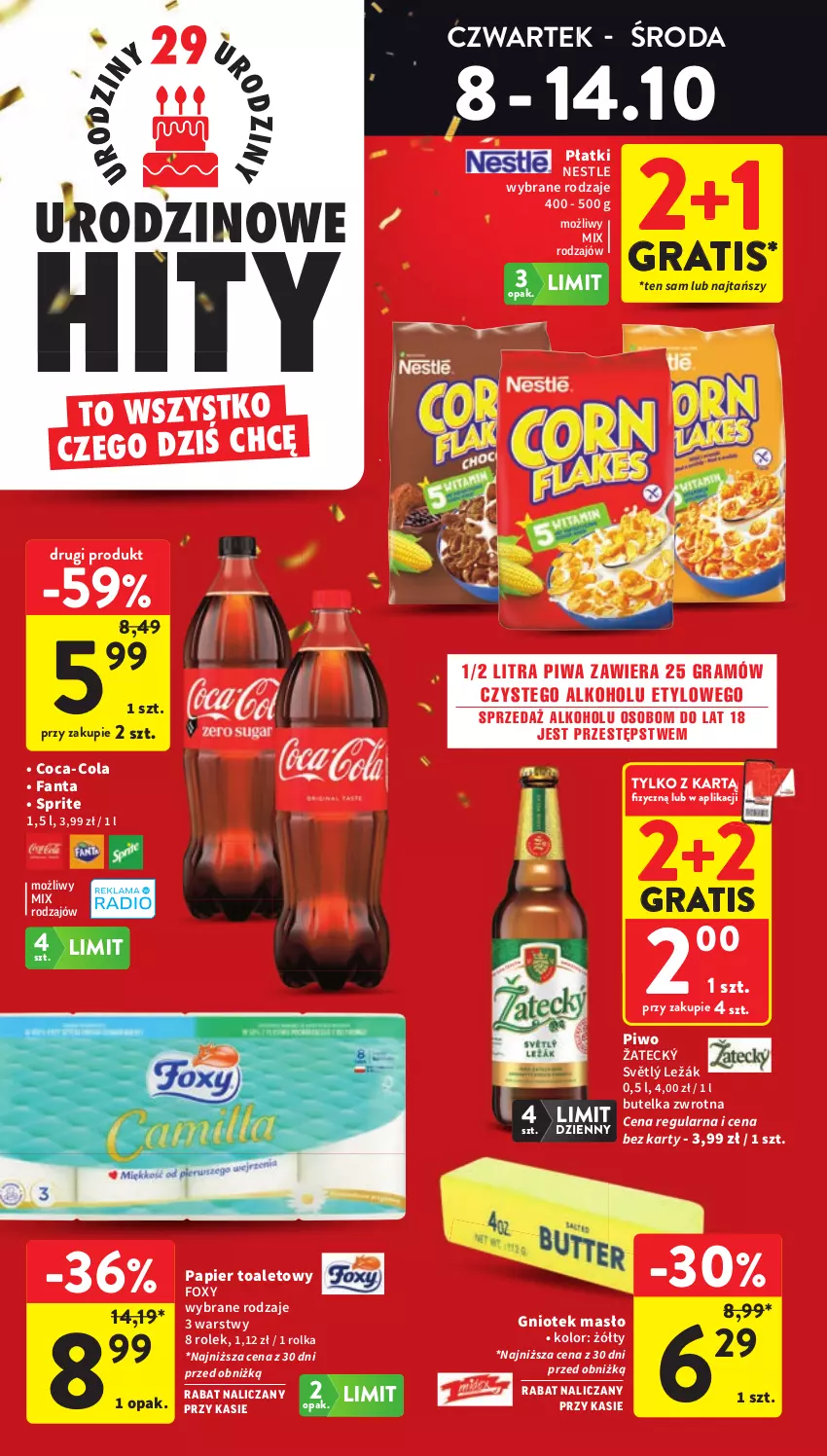 Gazetka promocyjna Intermarche - Gazetka promocyjna - ważna 08.10 do 14.10.2026 - strona 6 - produkty: Coca-Cola, Fa, Fanta, Foxy, Gra, Masło, Papier, Papier toaletowy, Piwa, Piwo, Sprite