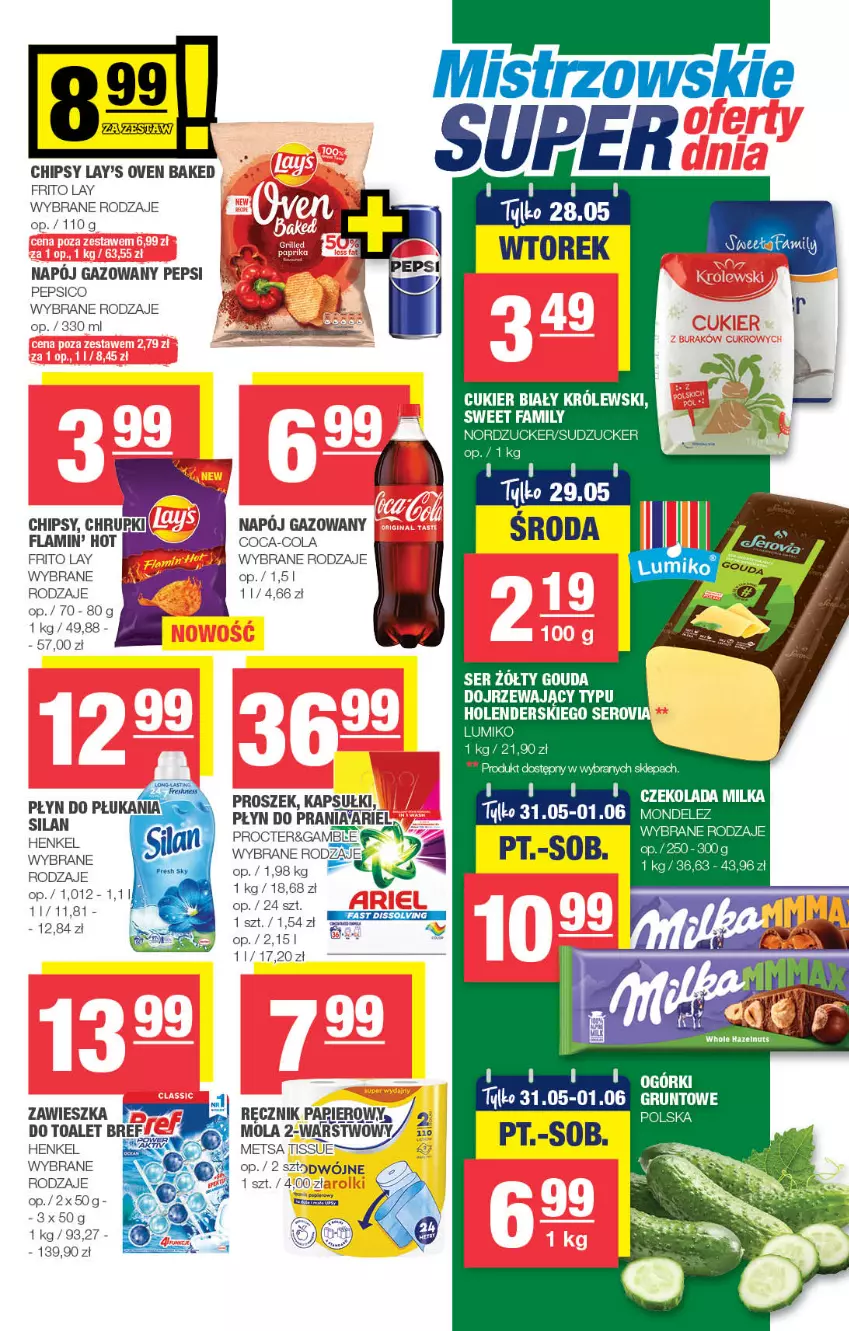 Gazetka promocyjna Spar - Spar - ważna 19.05 do 29.05.2024 - strona 7 - produkty: Ariel, Bref, Chipsy, Chrupki, Coca-Cola, Mola, Napój, Napój gazowany, Pepsi, Płyn do płukania, Płyn do prania, Ręcznik, Silan, Tera