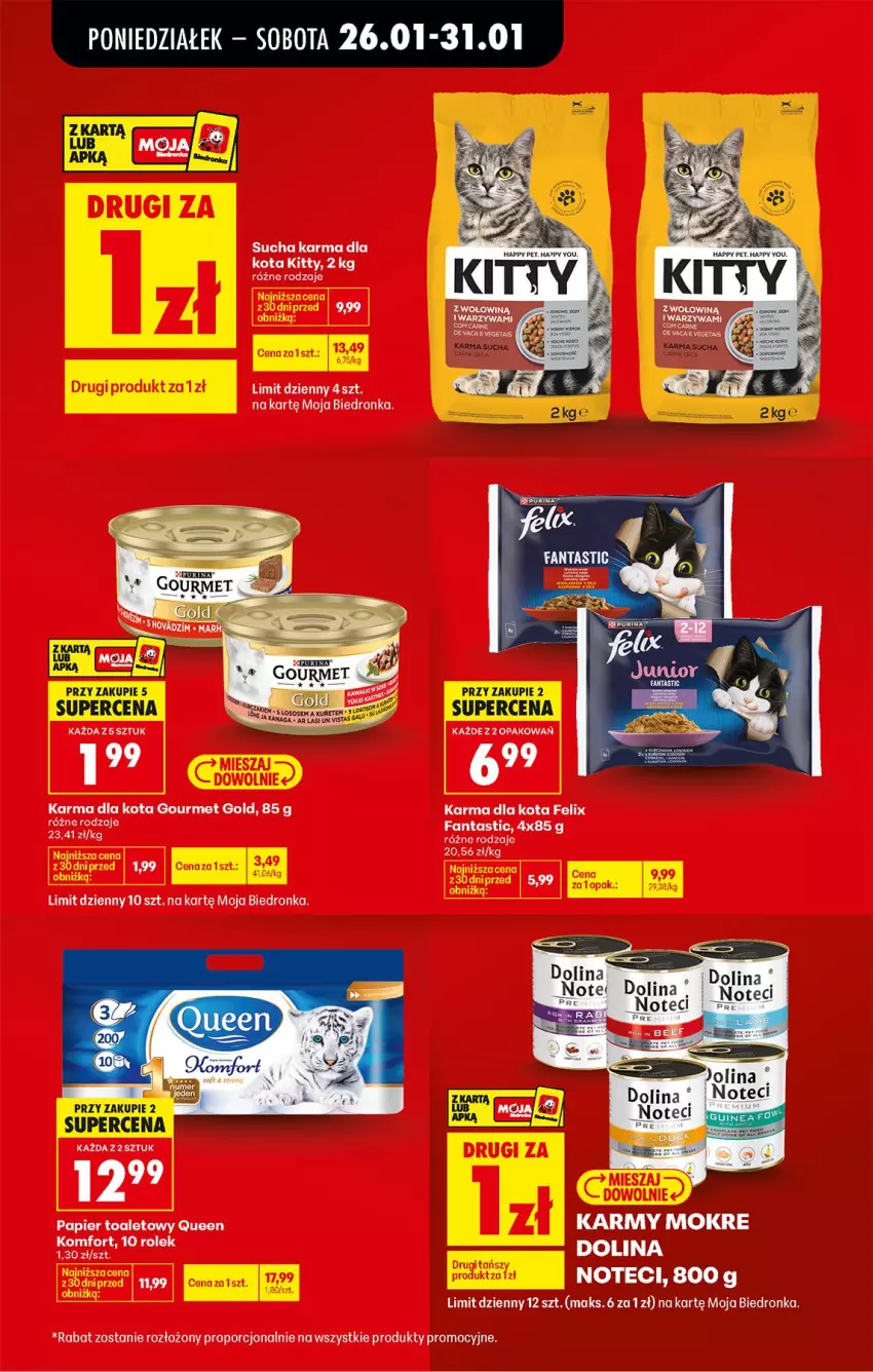 Gazetka promocyjna Biedronka - Gazetka - ważna 26.01 do 02.02.2026 - strona 15 - produkty: Fa, Fanta, Felix, Gourmet Gold, Papier, Papier toaletowy, Por, Sucha karma