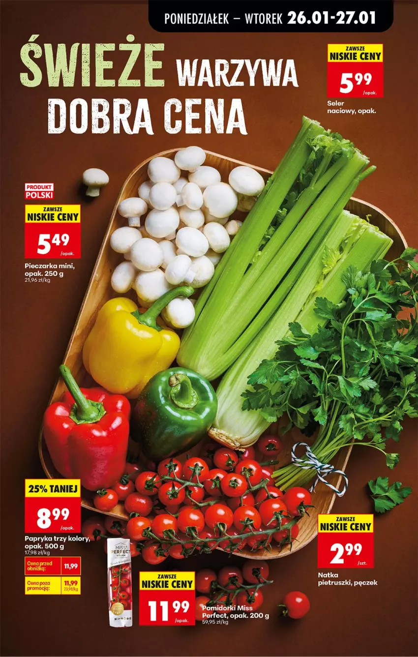 Gazetka promocyjna Biedronka - Gazetka - ważna 26.01 do 02.02.2026 - strona 23 - produkty: Papryka, Piec, Pieczarka, Pomidorki, Seler naciowy