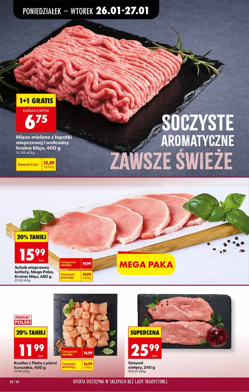 Gazetka promocyjna Biedronka - Gazetka - ważna 26.01 do 02.02.2026 - strona 26 - produkty: Kotlet, Kurczak, Mięso, Mięso mielone, Schab wieprzowy