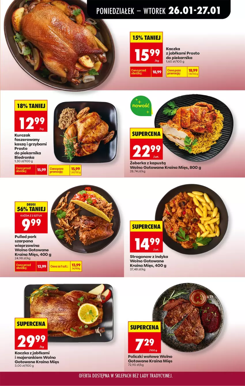 Gazetka promocyjna Biedronka - Gazetka - ważna 26.01 do 02.02.2026 - strona 29 - produkty: Fa, Jabłka, Kaczka, Kapustą, Kurczak, Piekarnik, Policzki wołowe, Por, Wieprzowina