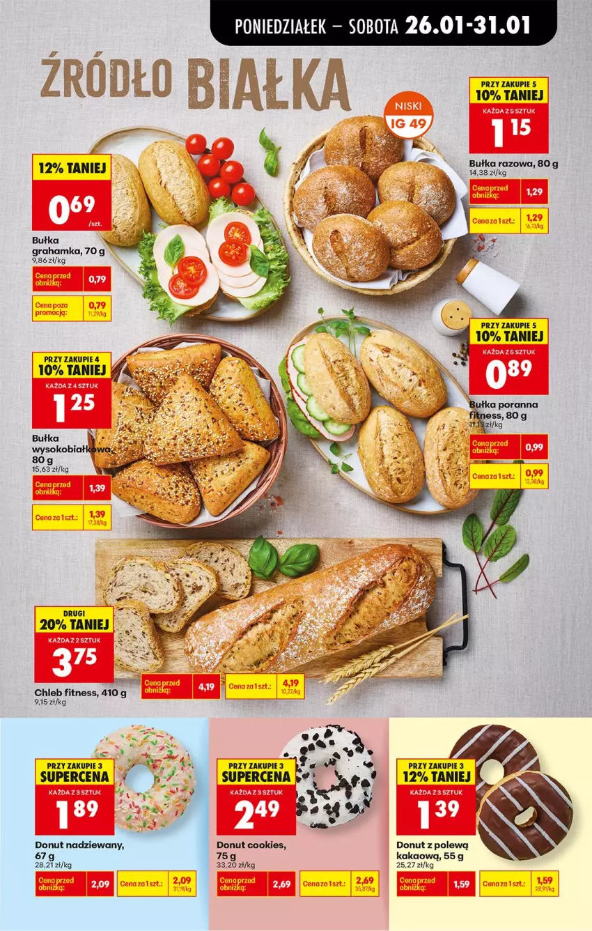 Gazetka promocyjna Biedronka - Gazetka - ważna 26.01 do 02.02.2026 - strona 33 - produkty: Bułka, Chleb, Donut, Fa, Gra, Kakao, Por, Sok