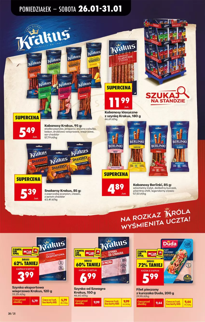 Gazetka promocyjna Biedronka - Gazetka - ważna 26.01 do 02.02.2026 - strona 36 - produkty: Beko, Berlinki, Cheddar, Duda, Gra, Kabanos, Krakus, Kurczak, Papryka, Piec, Por, Ser, Sport, Szynka