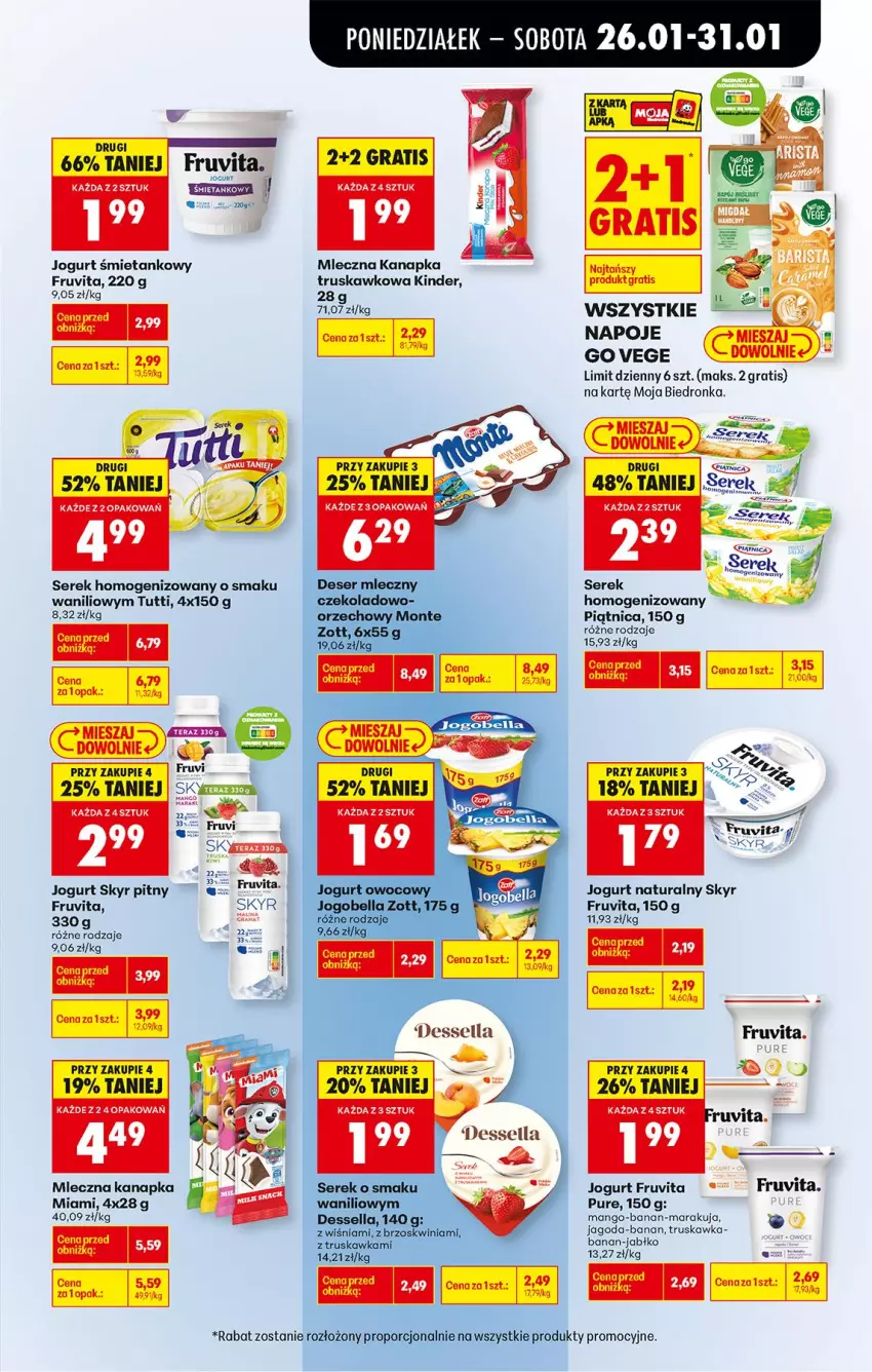 Gazetka promocyjna Biedronka - Gazetka - ważna 26.01 do 02.02.2026 - strona 39 - produkty: Fa, Gra, Jogurt, Jogurt naturalny, Kinder, Mango, Mleczna kanapka, Napoje, Piątnica, Pur, Ser, Serek, Serek homogenizowany