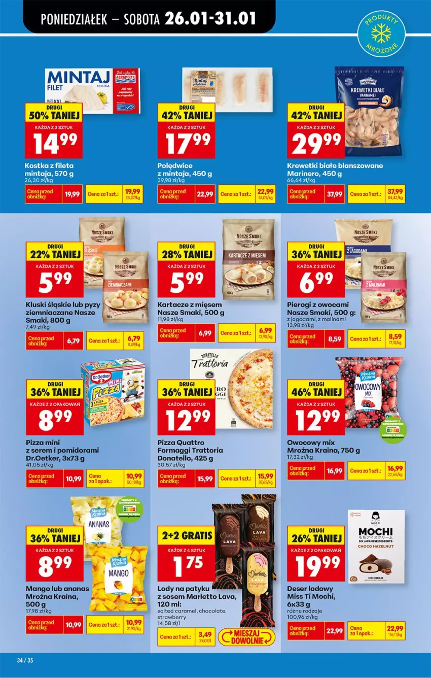 Gazetka promocyjna Biedronka - Gazetka - ważna 26.01 do 02.02.2026 - strona 40 - produkty: Ananas, Deser, Lody, Maggi, Mango, Pierogi, Pizza, Ser, Sos