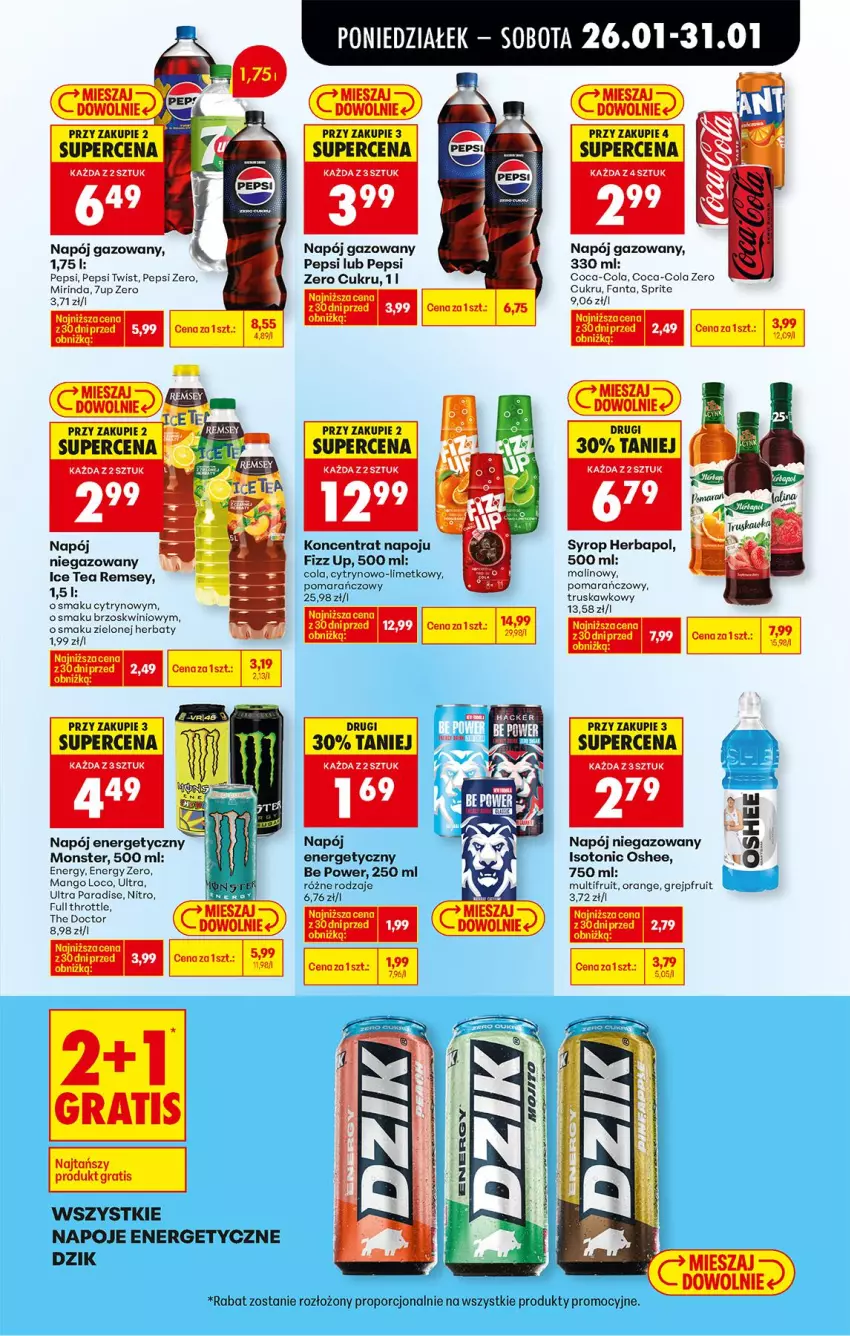 Gazetka promocyjna Biedronka - Gazetka - ważna 26.01 do 02.02.2026 - strona 51 - produkty: Coca-Cola, Fa, Fanta, Full Throttle, Gra, Herbapol, Ice tea, Mango, Mirinda, Napój, Napój energetyczny, Napój gazowany, Napój niegazowany, Napoje, Oshee, Pepsi, Por, Sprite, Syrop
