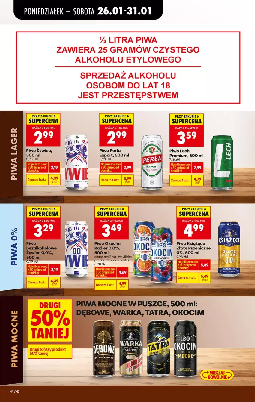 Gazetka promocyjna Biedronka - Gazetka - ważna 26.01 do 02.02.2026 - strona 52 - produkty: Koc, Książęce, Lech Premium, Okocim, Perła, Piwa, Piwo, Por, Radler, Tatra, Warka