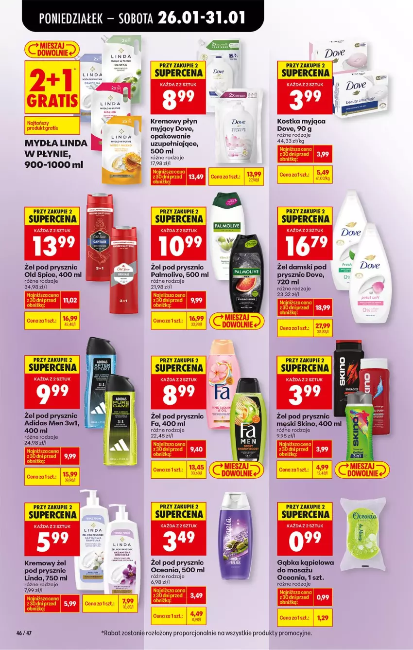 Gazetka promocyjna Biedronka - Gazetka - ważna 26.01 do 02.02.2026 - strona 54 - produkty: Adidas, Dove, Fa, Gra, Koc, Kostka myjąca, Old Spice, Palmolive, Por
