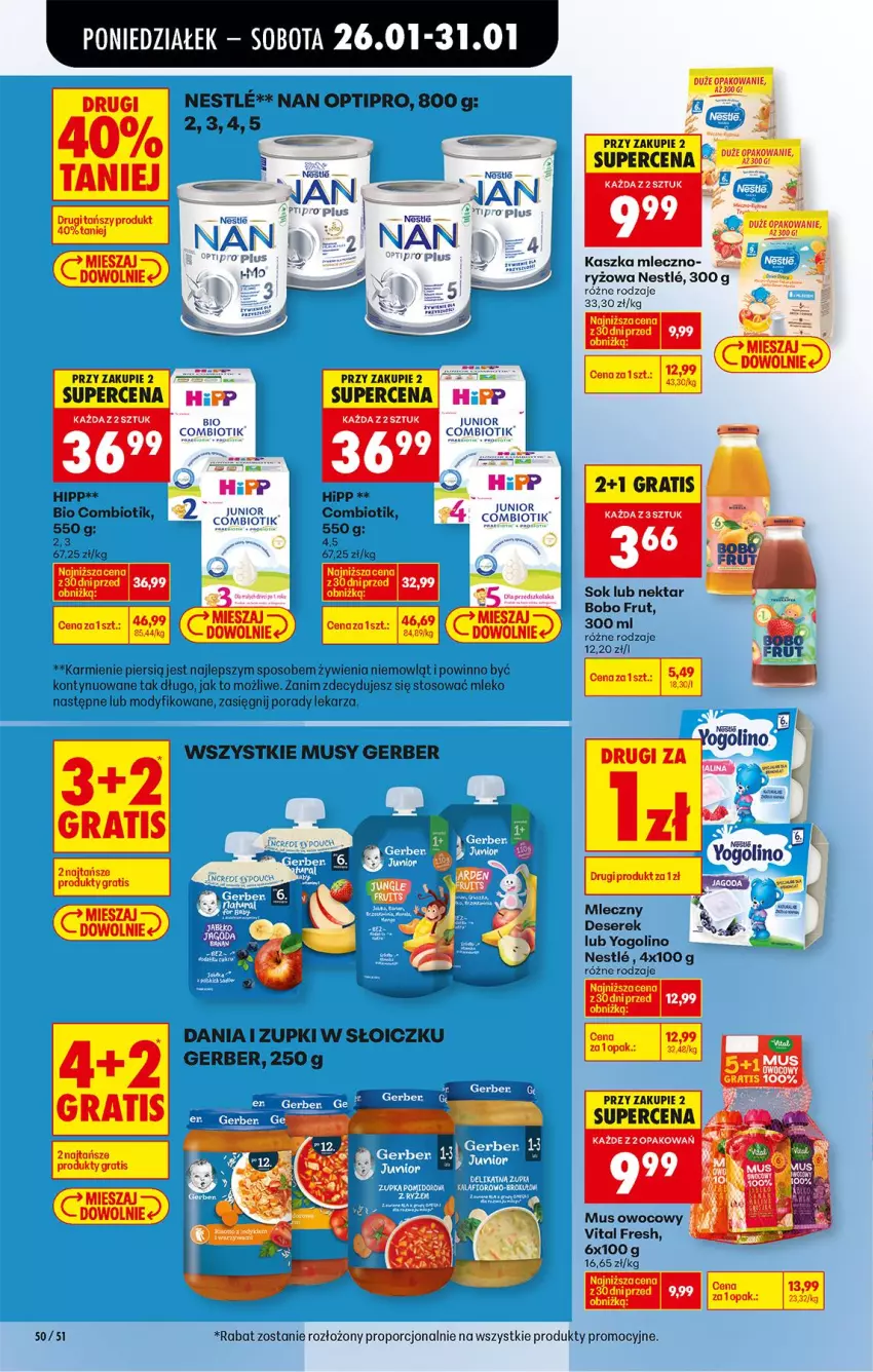 Gazetka promocyjna Biedronka - Gazetka - ważna 26.01 do 02.02.2026 - strona 58 - produkty: Deser, Fa, Gerber, Gra, HiPP, Karmi, Mleko, Mus, NAN Optipro, Nektar, O nas, Por, Ryż, Ser, Serek, Sok