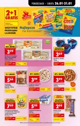 Gazetka promocyjna Biedronka - Gazetka - Gazetka - ważna od 02.02 do 02.02.2026 - strona 45 - produkty: Lajkonik, Por, Gra, Hot dog, Orzeszki, Migdały, Wafelek, Twix, Snickers, Rodzynki, Baton, Knoppers, E. Wedel, Bułki do hot dogów