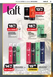 Gazetka promocyjna Netto - Artykuły spożywcze - Gazetka - ważna od 30.12 do 30.12.2023 - strona 21 - produkty: Inka, Schwarzkopf, Taft, Puder, Lakier do włosów, Pianka do włosów, Lakier