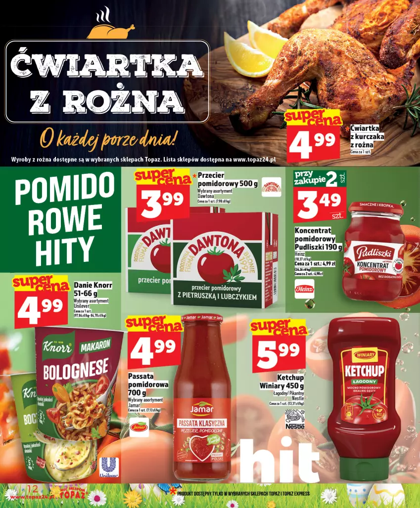 Gazetka promocyjna Topaz - Gazetka - ważna 19.03 do 25.03.2026 - strona 12 - produkty: Dawtona, Knorr, Top, Winiary